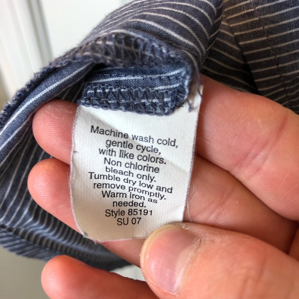 J. Crew Factory Blue and White Striped Sm Ruffle Sleeveless Blouse - Picture 5 of 8